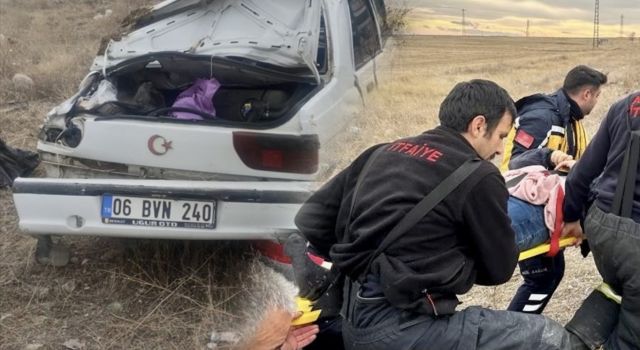 Otomobilin takla attığı kazada 5 kişi yaralandı