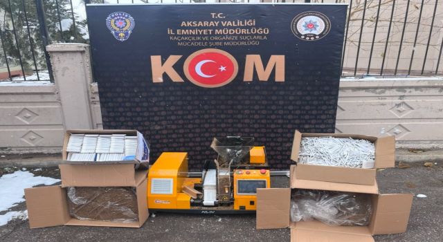 KOM’dan Kaçak Sigara İmalathanesine Baskın